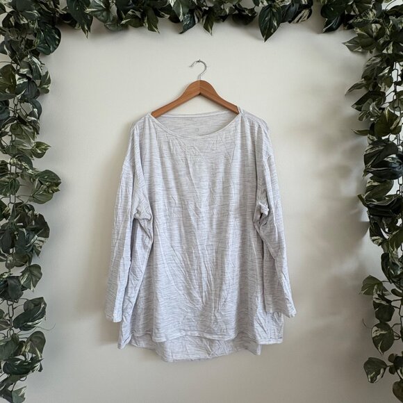 Lululemon Athletic Back In Action Long Sleeve Shirt Heathered Grey Women’s Sz 16 - Picture 1 of 8